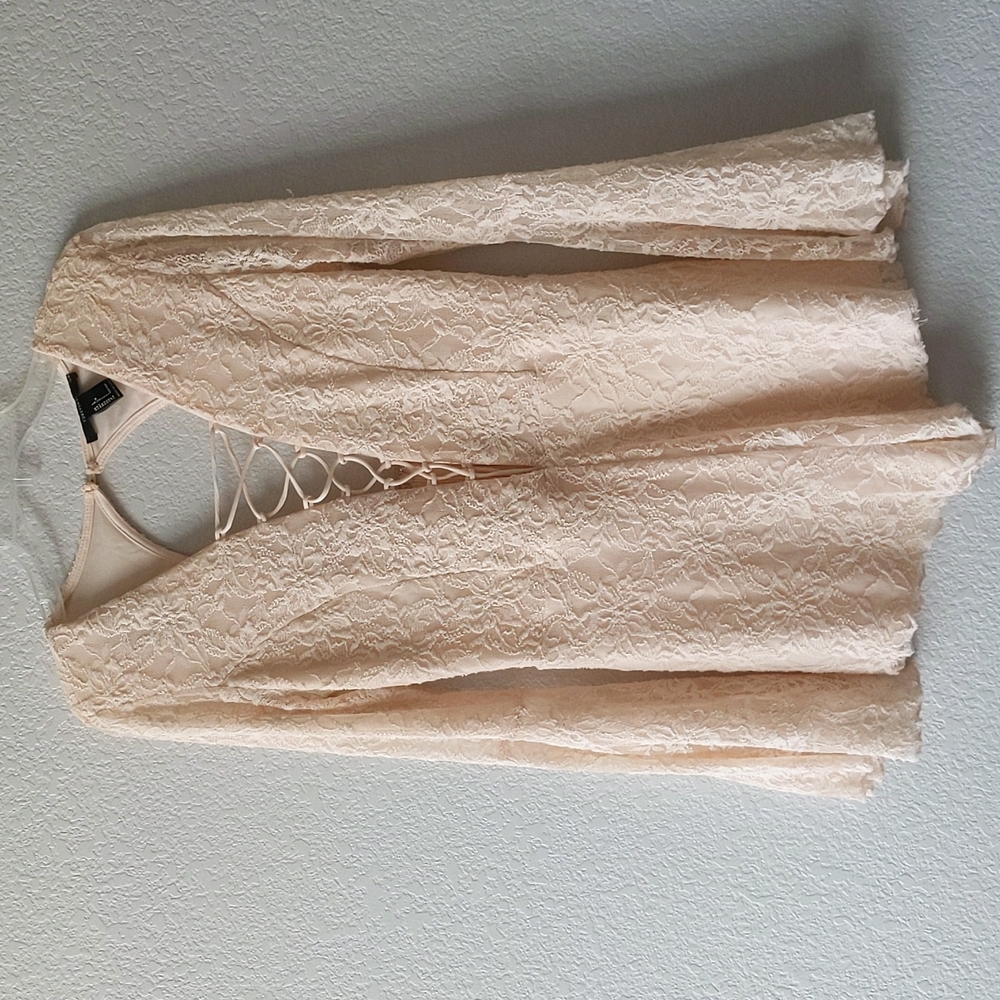 Forever 21 Boho Peach Lace Romper